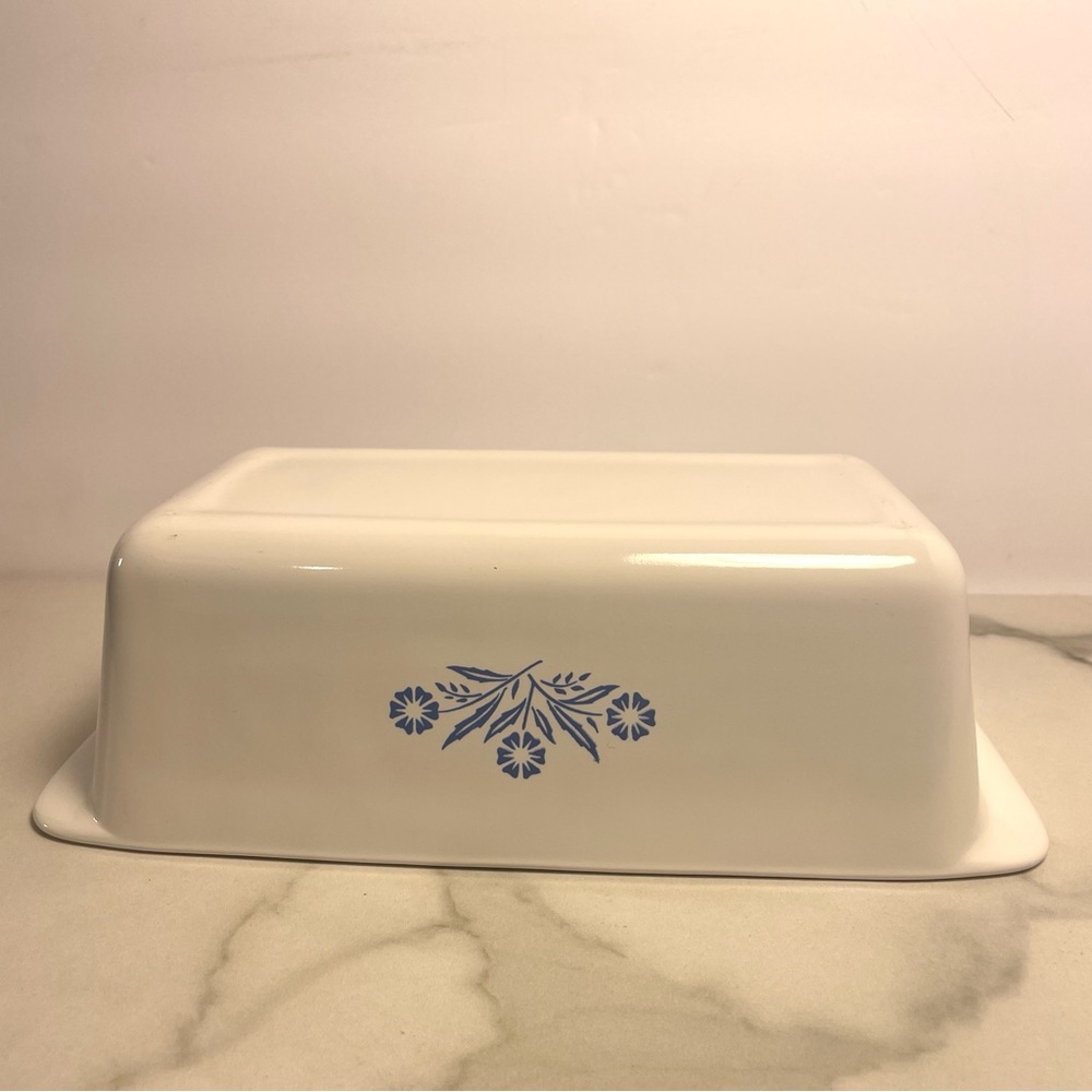 VTG Corning Ware Blue Cornflower 2QT Loaf Bread Pan Baking P-315-B USA 9x5x3 - Picture 3 of 10